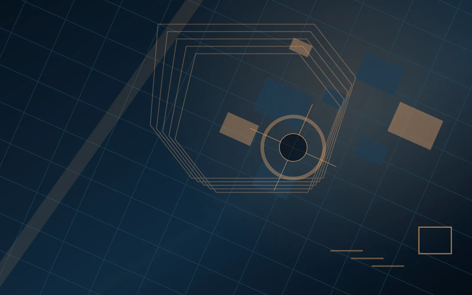 Original abstract street-grid artwork for features and ratings