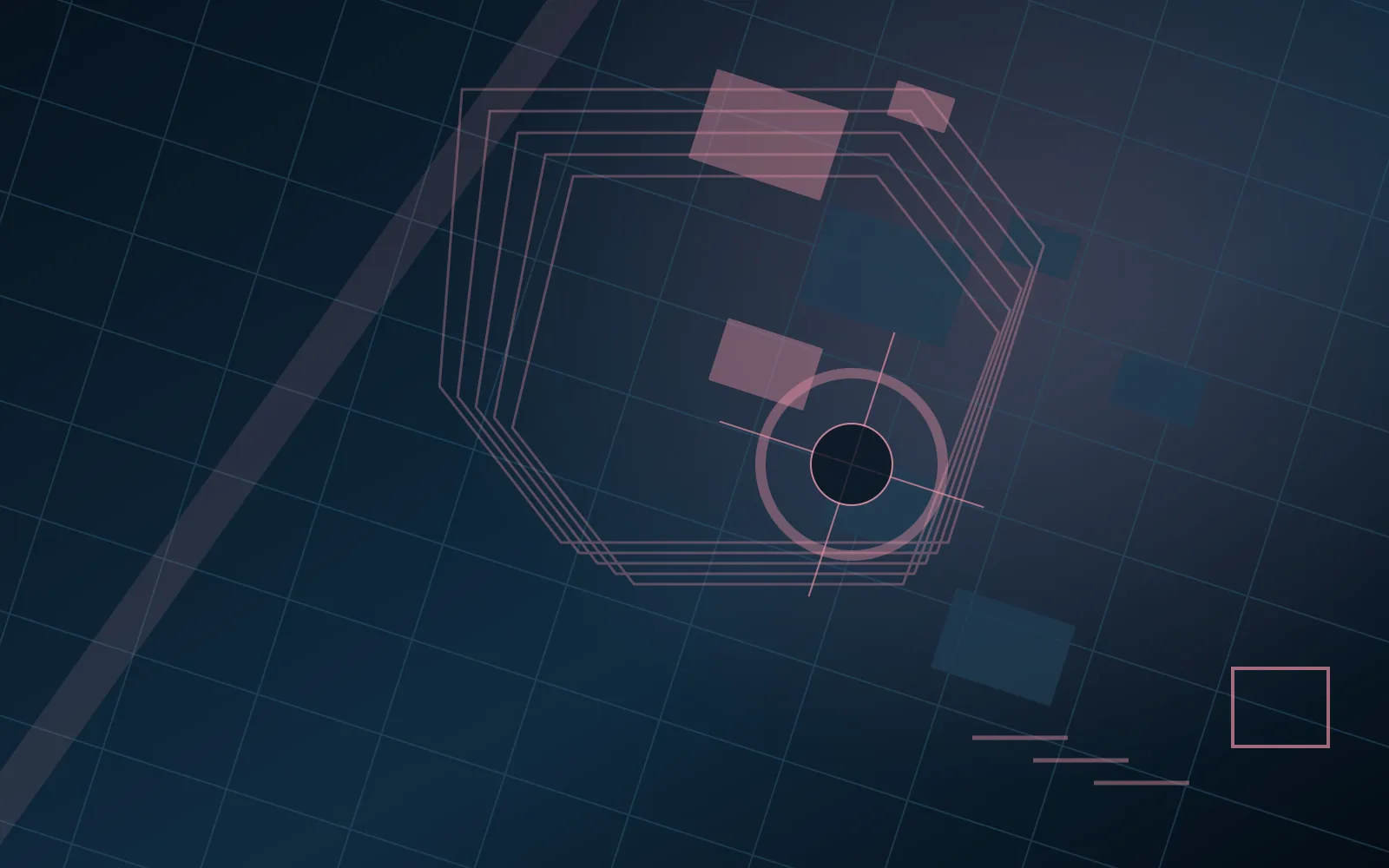 Original abstract street-grid artwork for weapon stat comparison
